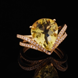 Lemon Quartz Lady's Ring